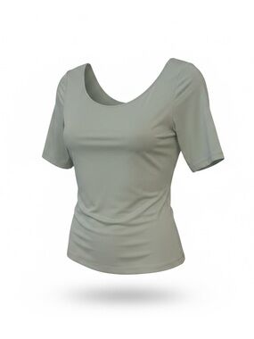 Guess Scoop Neck Short Sleeve Top - Sage